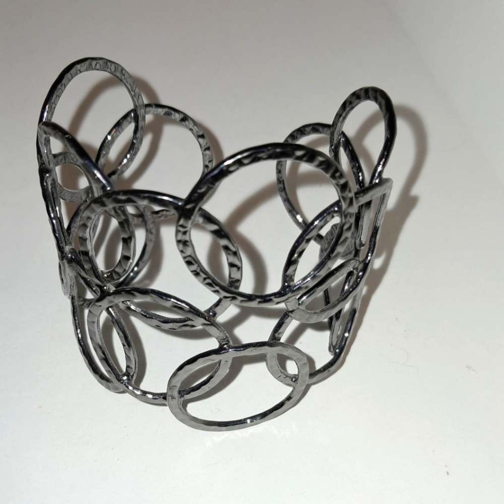 Retro Boho Wide Cuff Brutalist Statement Bracelet